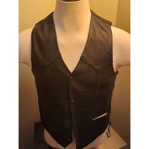 Unik Genuine Leather Motorcycle Vest BNWT Men's size Large